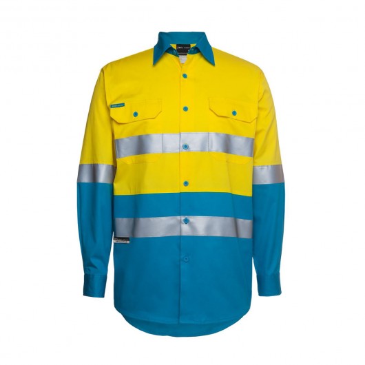 Yellow Aqua Cotton Hi Vis Work Shirts